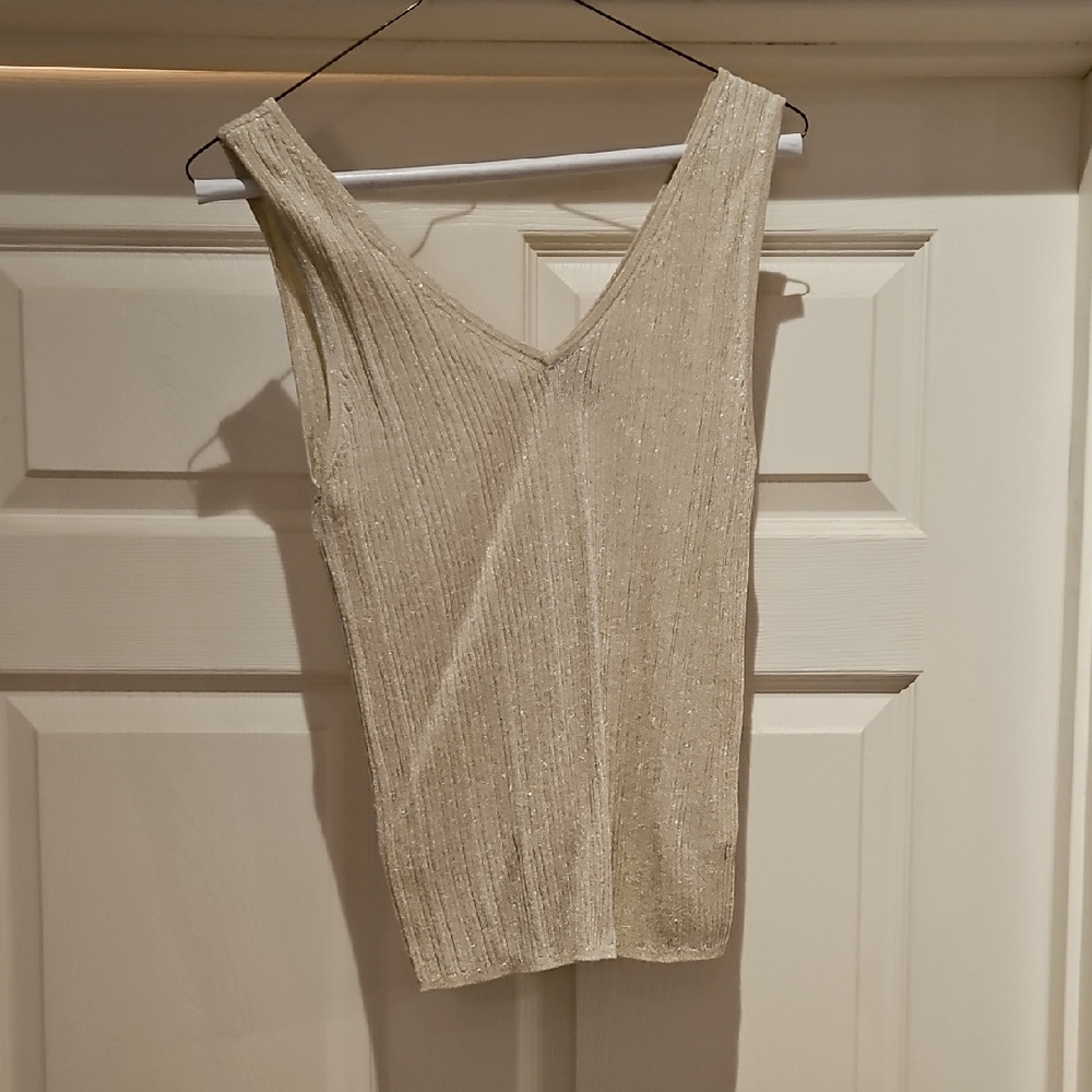 INC International Concepts Shimmering Gold Tank Top